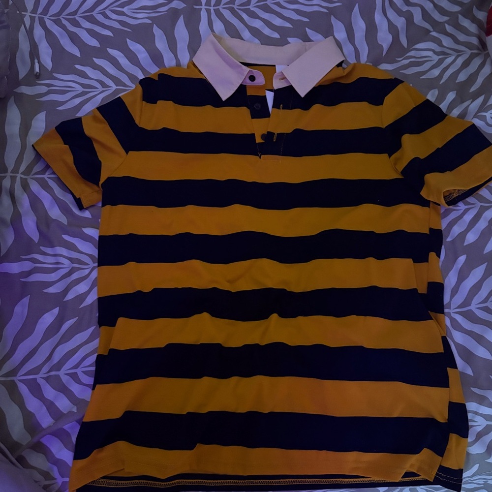 Striped Polo Shirt - Yellow and Black